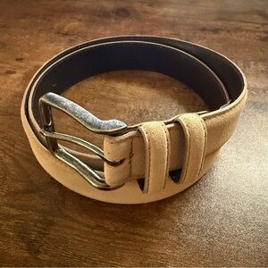 Banana Republic Beige Suede Belt with Silver Buckle - Size 32